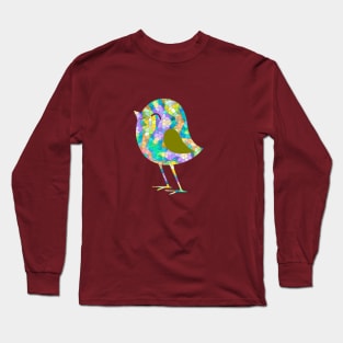 Cute Silhouette Mosaic Bird Long Sleeve T-Shirt